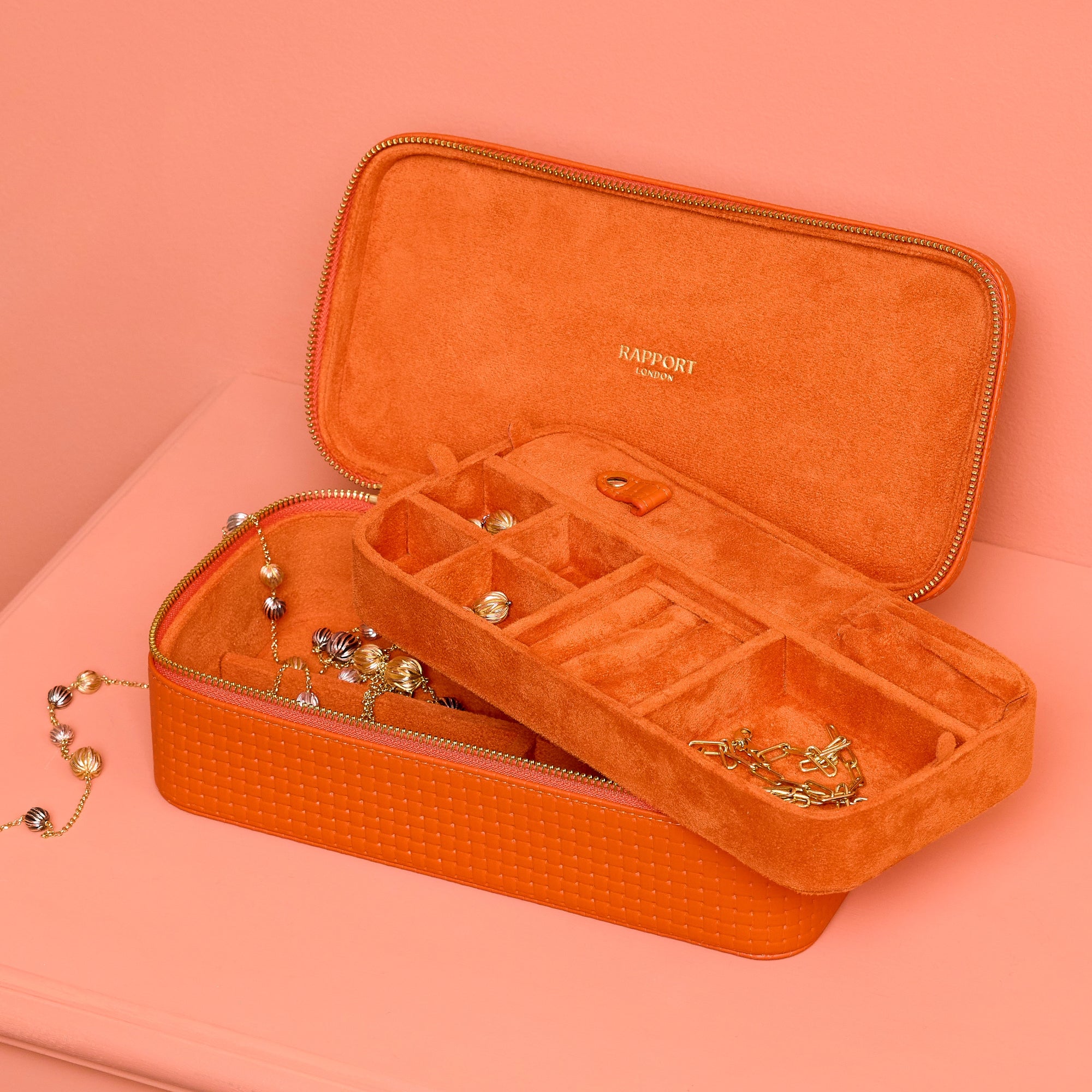 Charlotte Jewellery Case - Orange