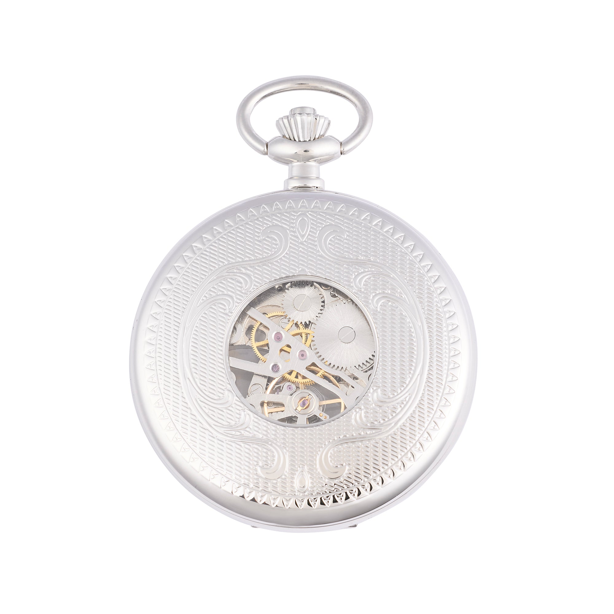 Mechanical Full Hunter Pocket Watch - Silver