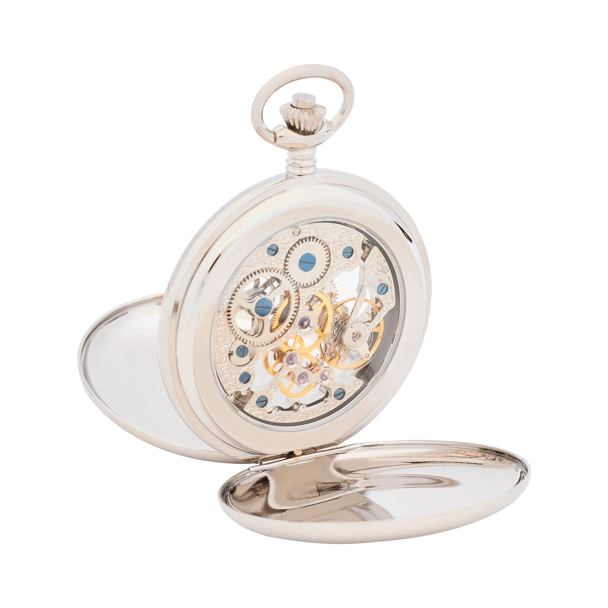 Double Hunter Pocket Watch - Silver