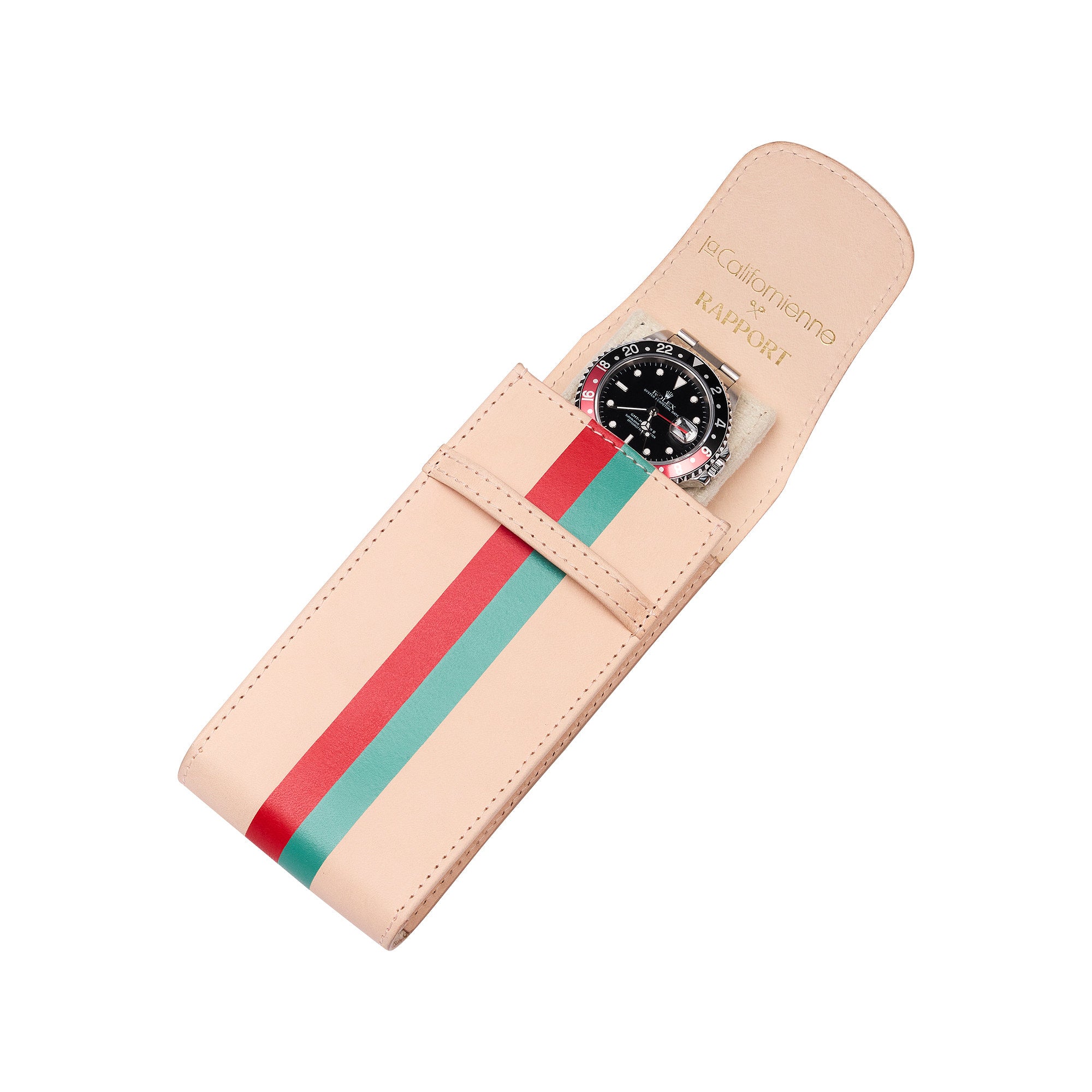 Rapport x La Californienne Single Watch Pouch - Red/Turquoise