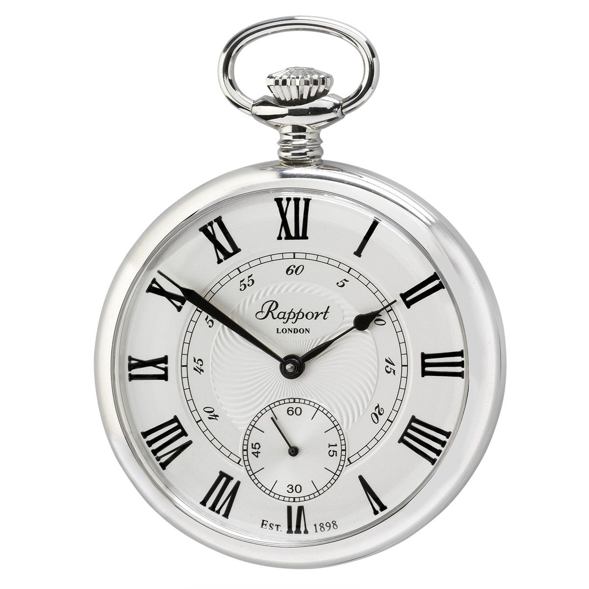 Rapport-Watch Accessories-Mechanical Open Face Pocket Watch-Silver