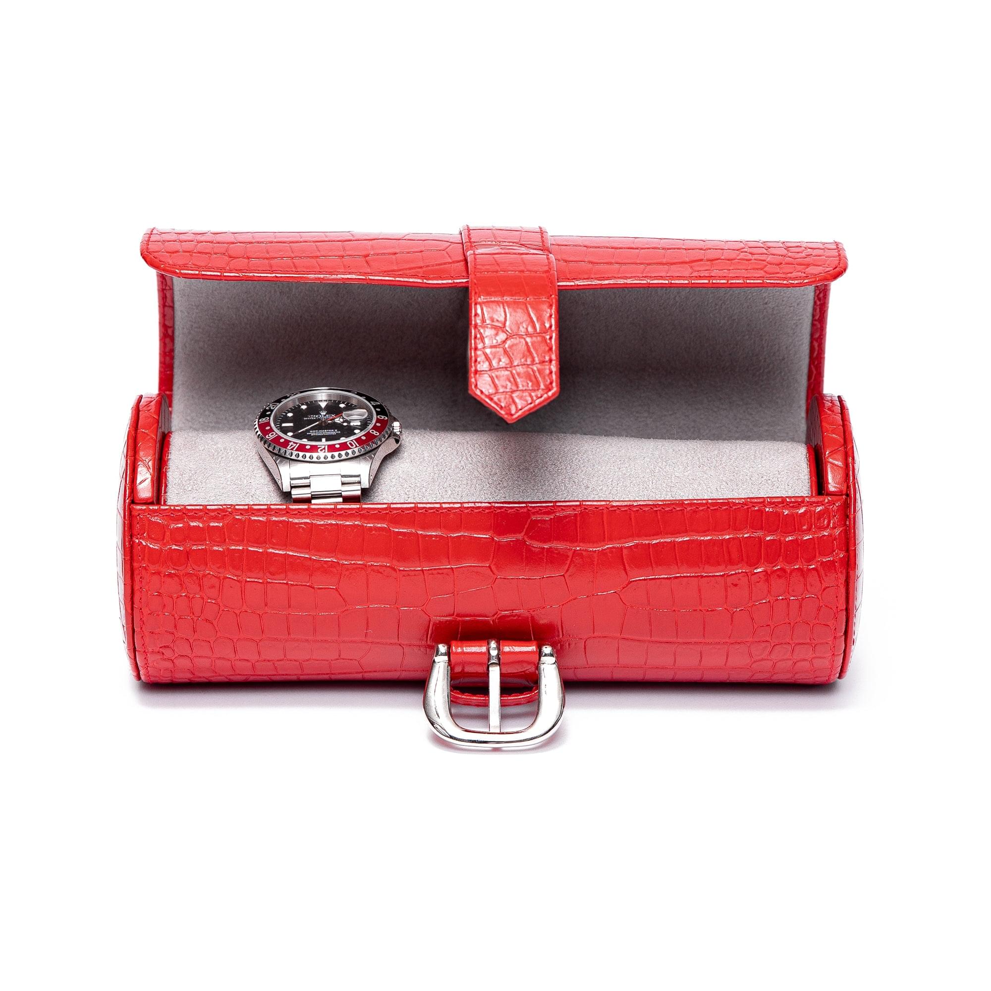 Brompton Three Watch Roll - Red