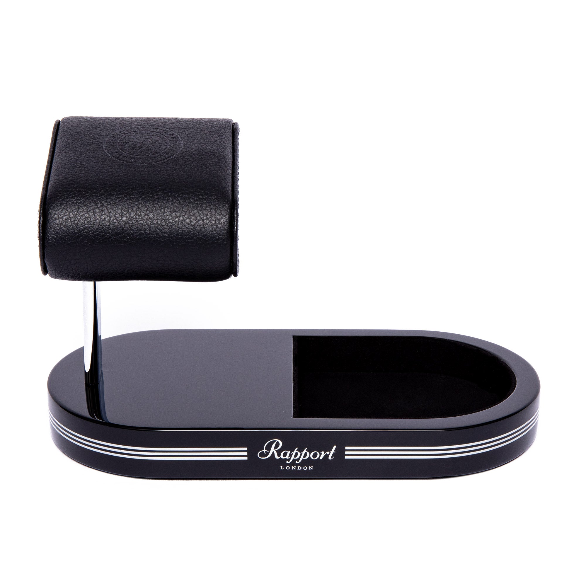 Formula Watch Stand With Tray - Black Silver