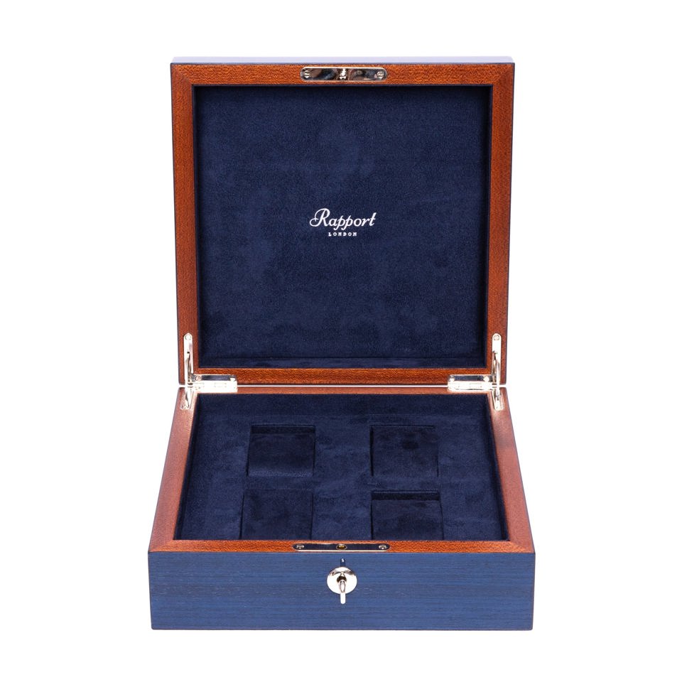 Heritage Chroma Four Watch Box - Navy Blue