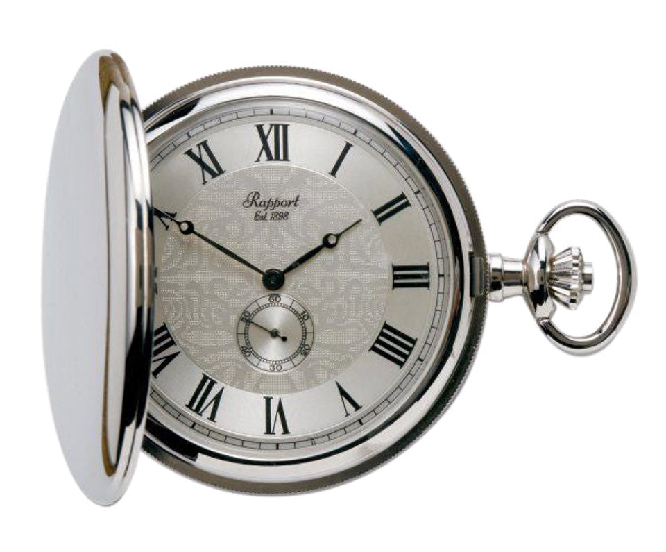 Quartz Full Hunter Pocket Watch - Silver