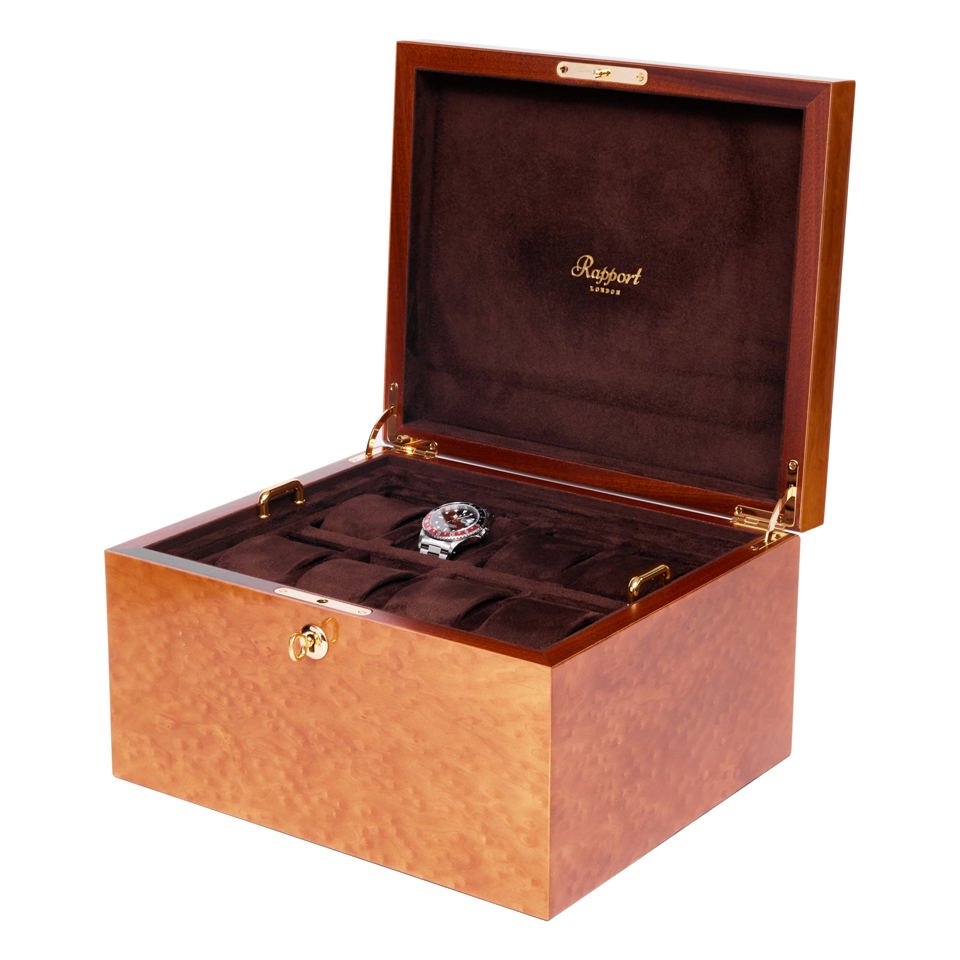 Heritage Sixteen Watch Box - Burr Walnut