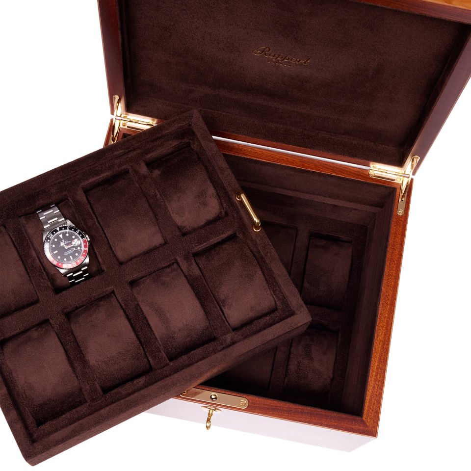 Heritage Sixteen Watch Box - Burr Walnut