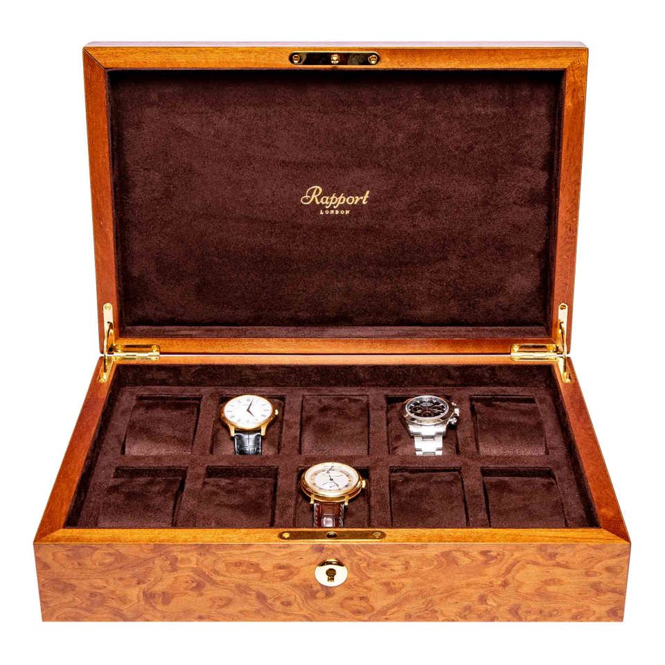 Sample Heritage Ten Watch Box - Burr Walnut