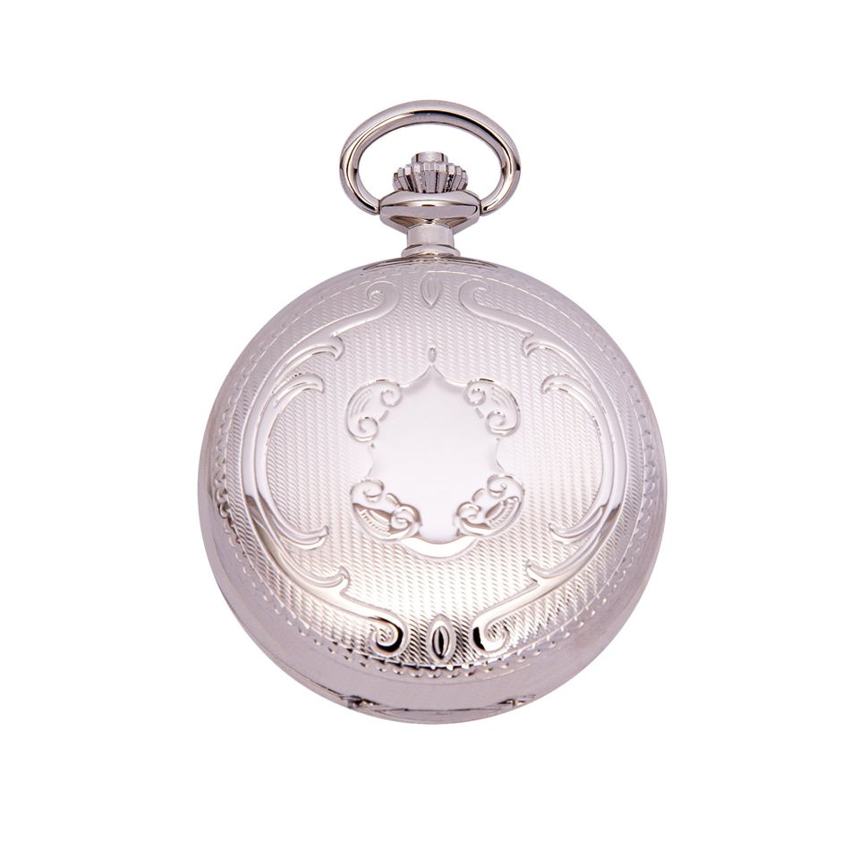 Mechanical Full Hunter Pocket Watch - Silver