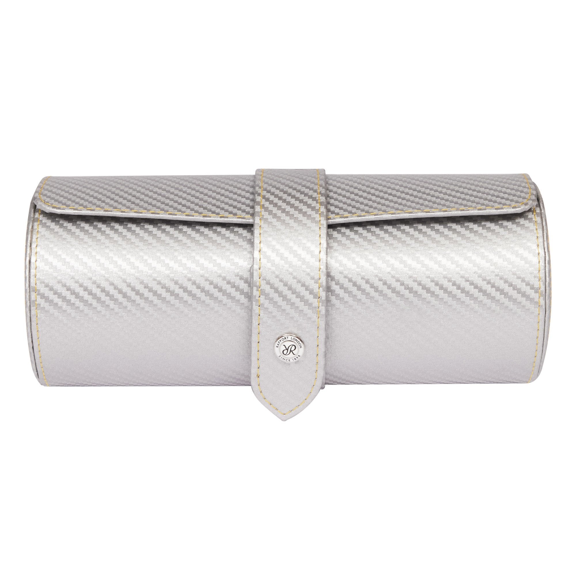 Carbon Three Watch Roll - Silver