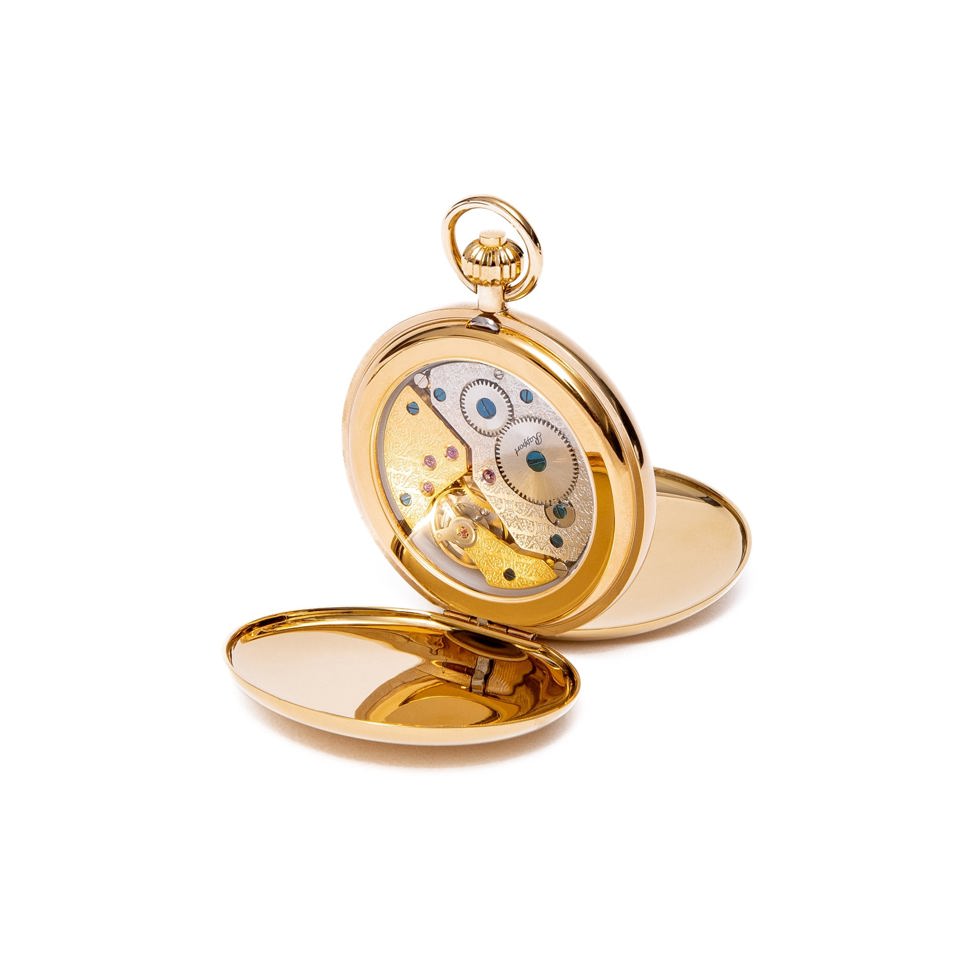 Mechanical Double Hunter Pocket Watch - Gold