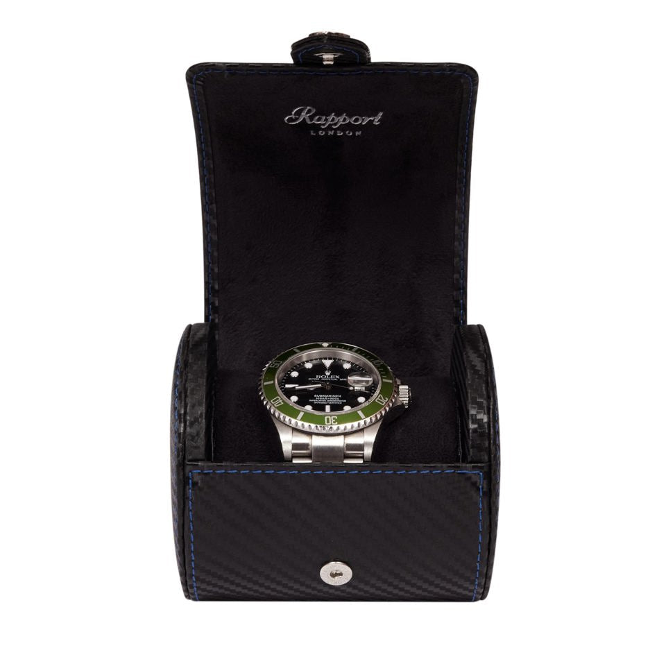 Carbon Single Watch Roll - Black