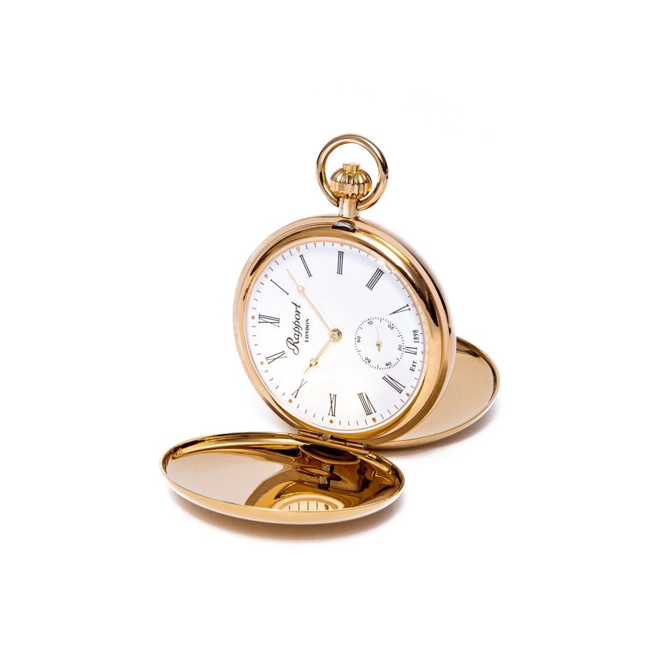 Mechanical Double Hunter Pocket Watch - Gold