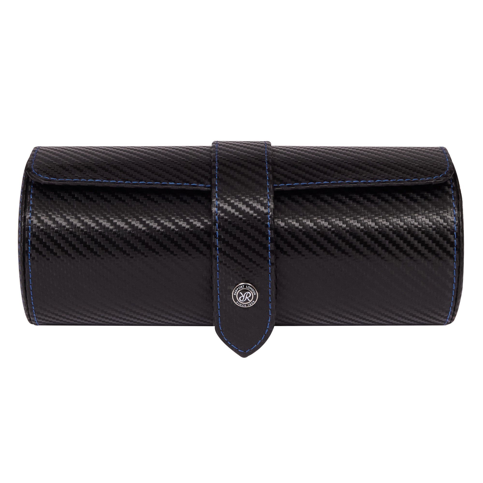 Carbon Three Watch Roll - Black