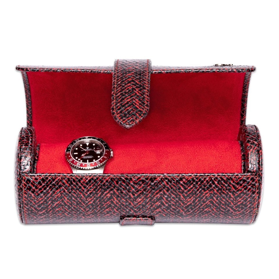 Marlow Three Watch Roll - Red