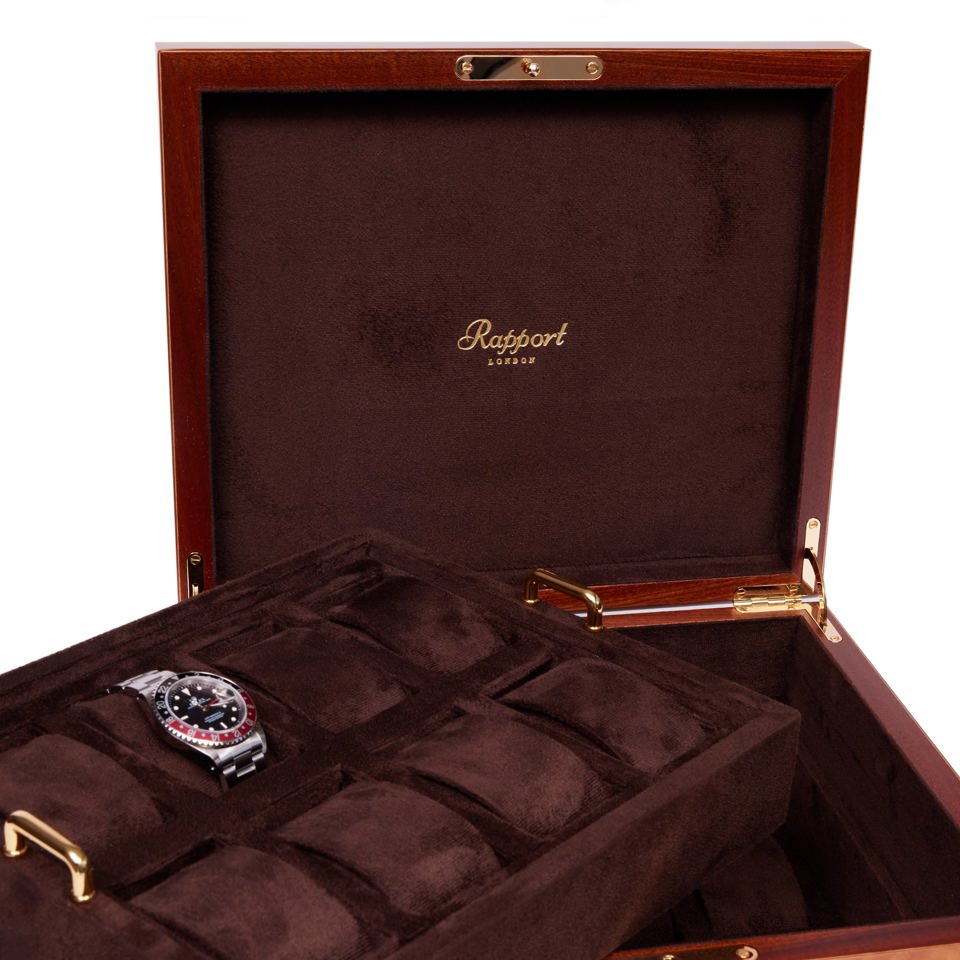 Heritage Sixteen Watch Box - Burr Walnut