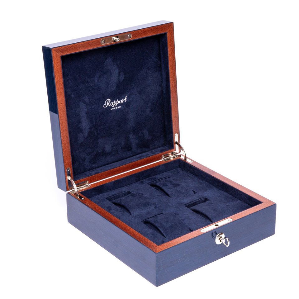 Heritage Chroma Four Watch Box - Navy Blue