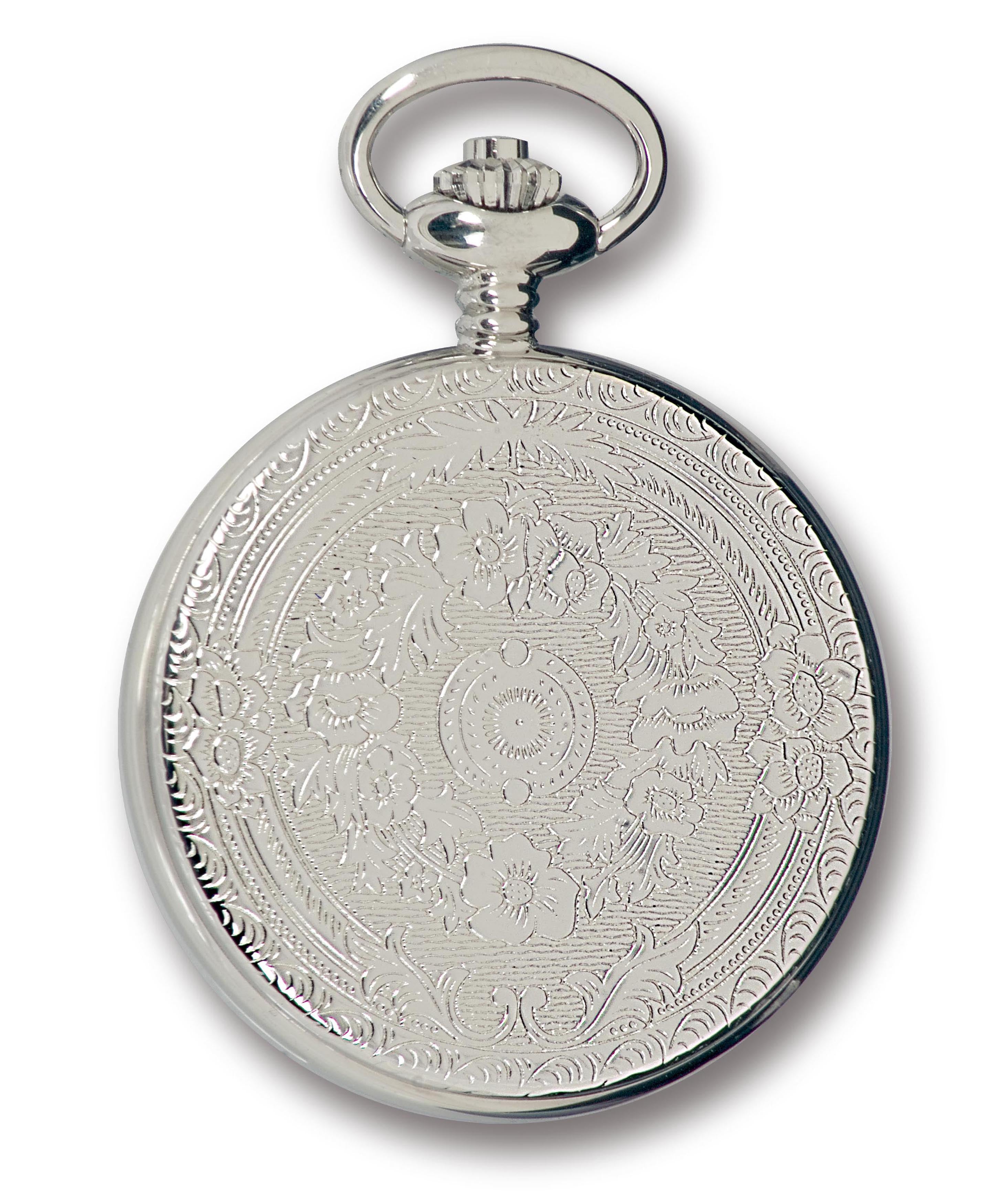 Mechanical Half Hunter Pocket Watch - Silver