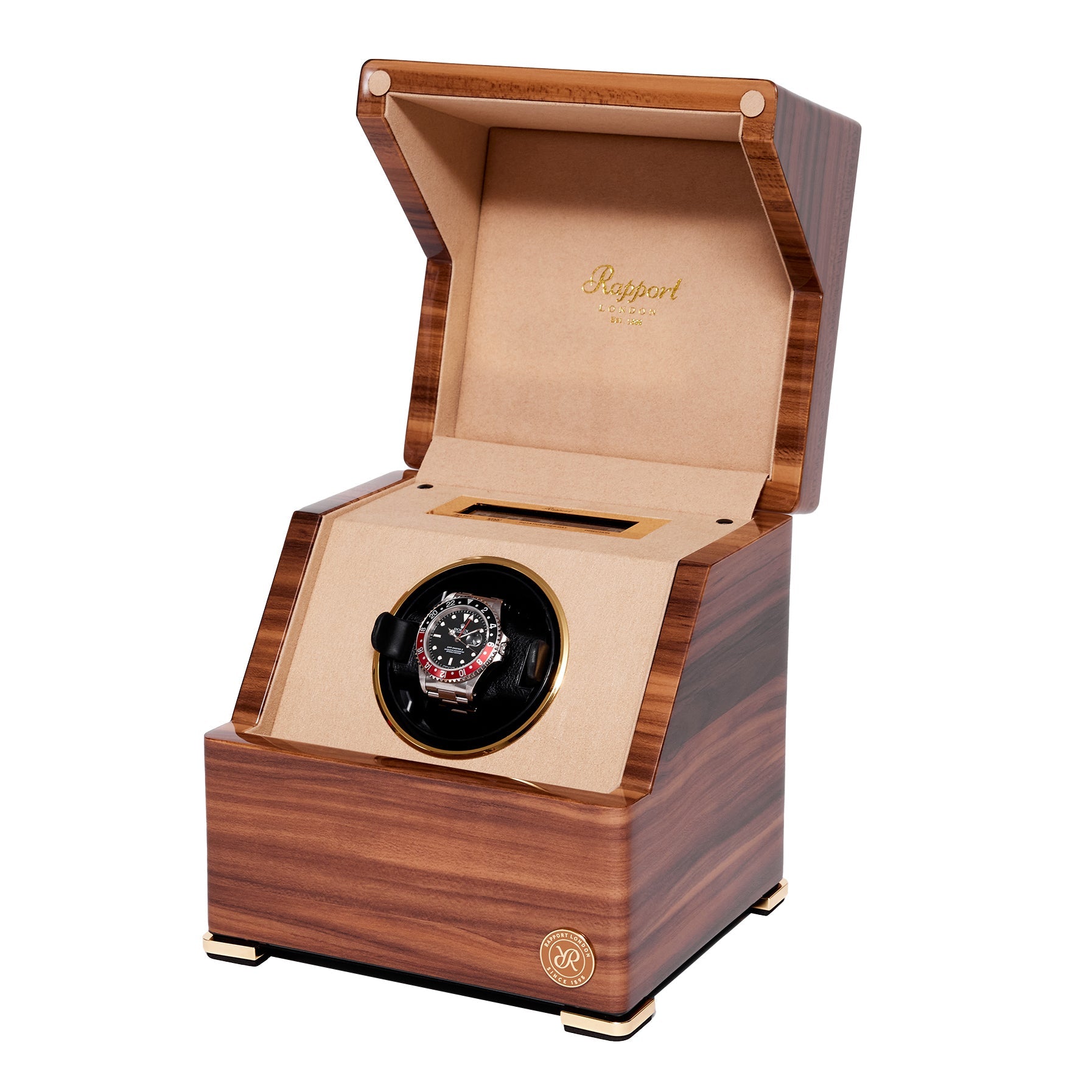 Single Watch Winder in Walnut