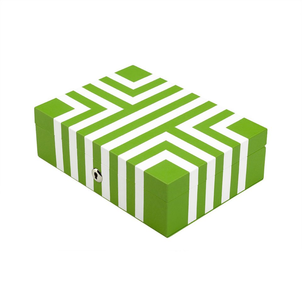 Maze Jewellery Box - Green/White