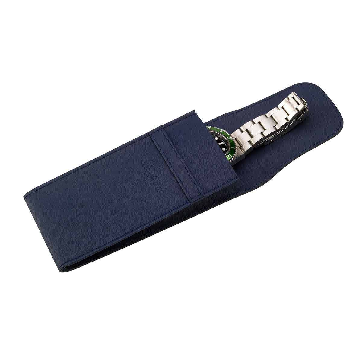 Hyde Park Leather Watch Pouch - Navy