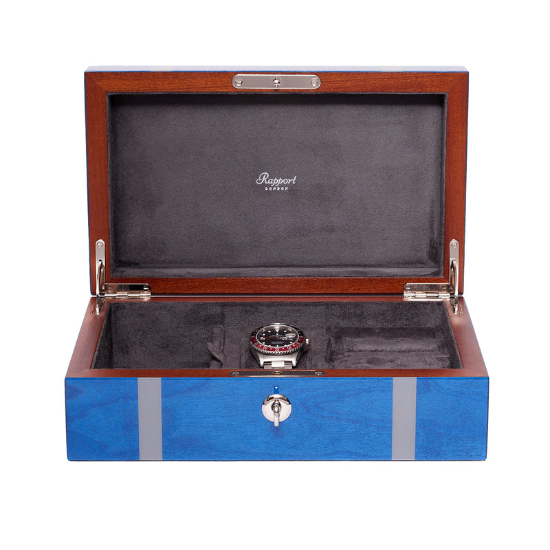 Carnaby Mens Accessory and Jewellery Box in Blue