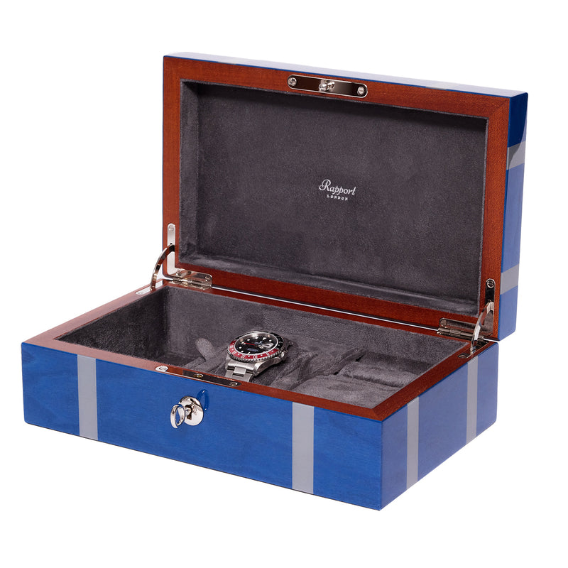 Carnaby Mens Accessory and Jewellery Box in Blue