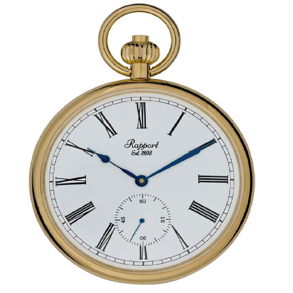 Rapport-Watch Accessories-Open Face Gold Plated Pocket Watch 52mm-