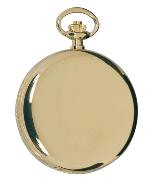 Rapport-Watch Accessories-Quartz Full Hunter Gold Plated Pocket Watch with Champagne Dial-