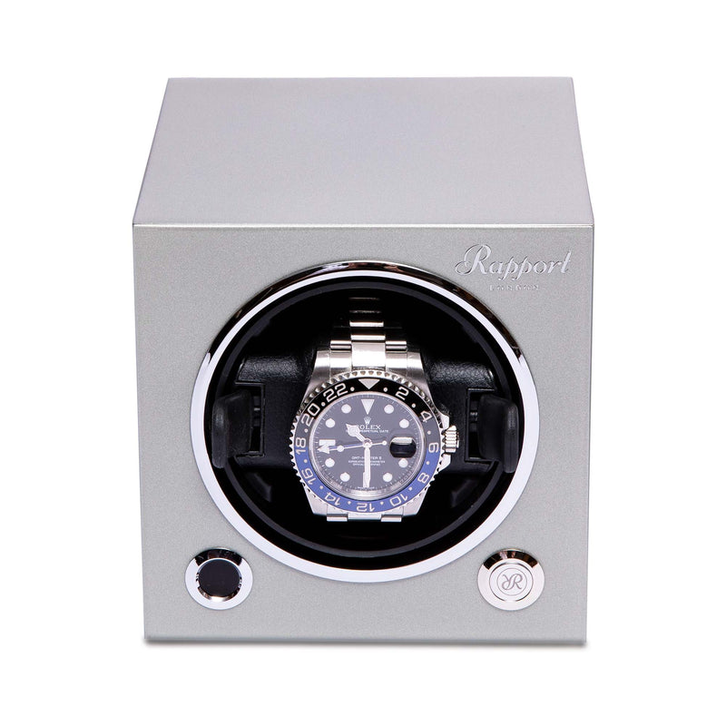 Rapport-Watch Winder-Evo Single Watch Winder-Platinum Silver