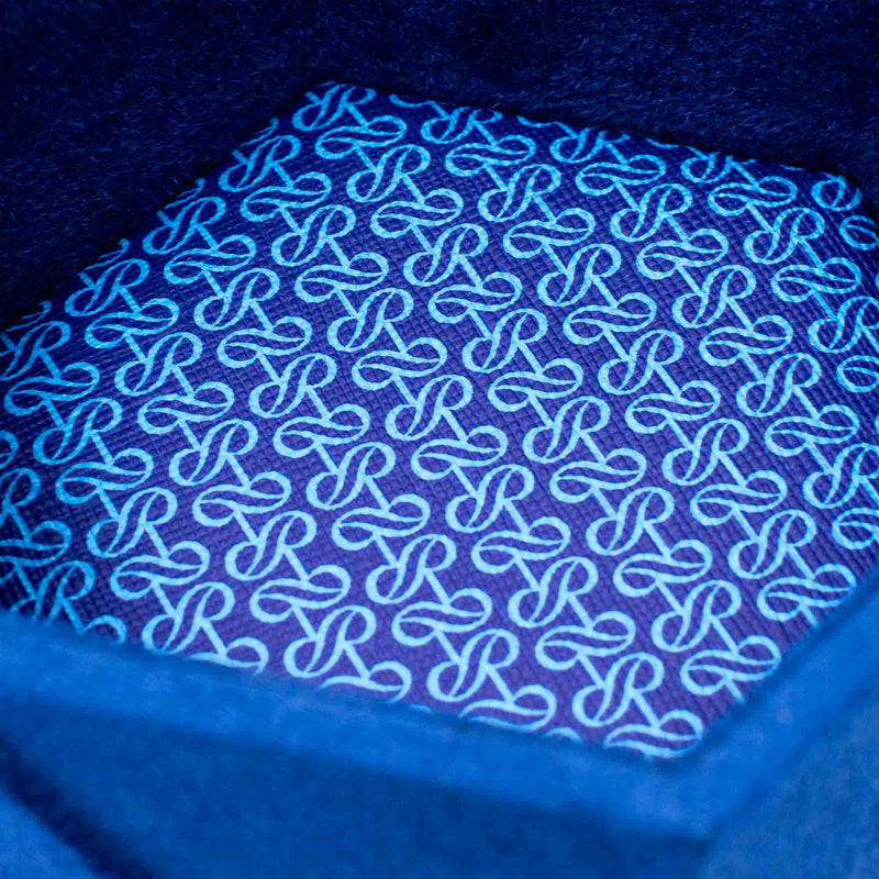 Rapport--Tangram Blue Suede Accessory Box-